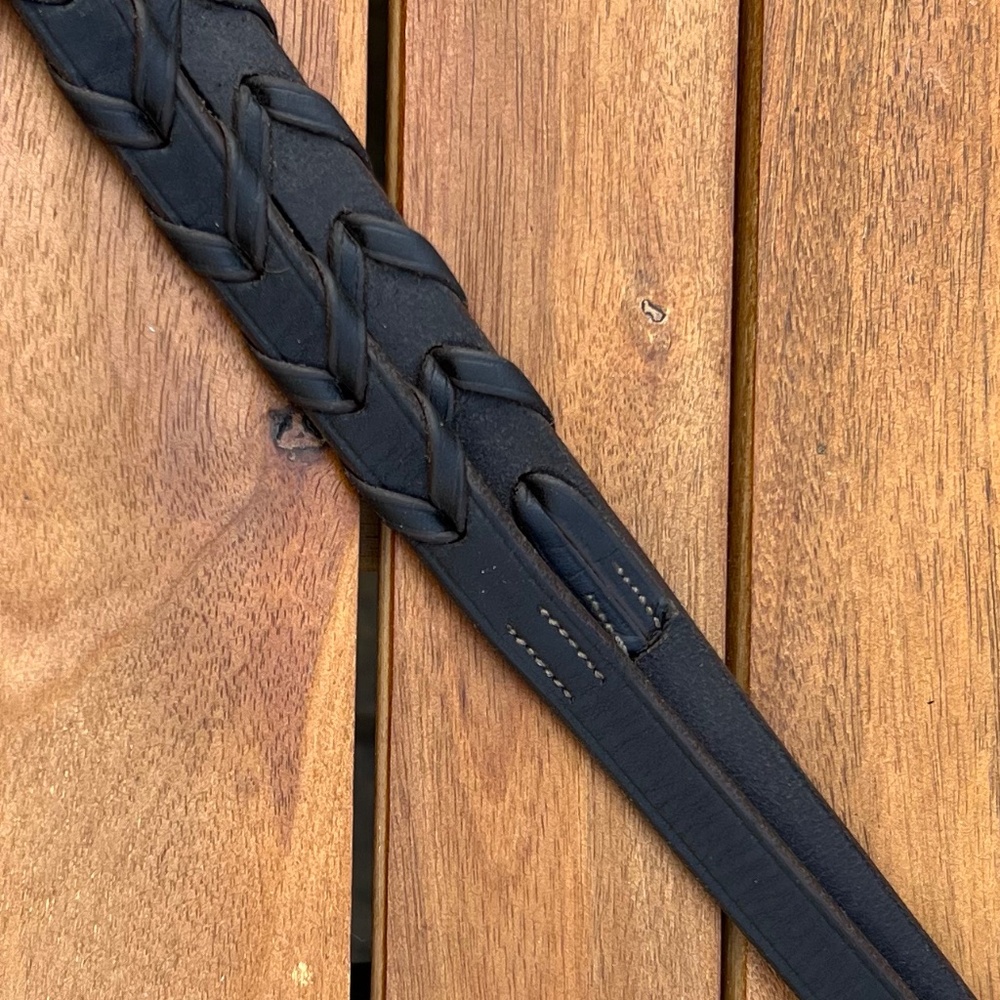 Fancy Stitched Hunter Laced Reins Equestrian Tack - Picture 9 of 9